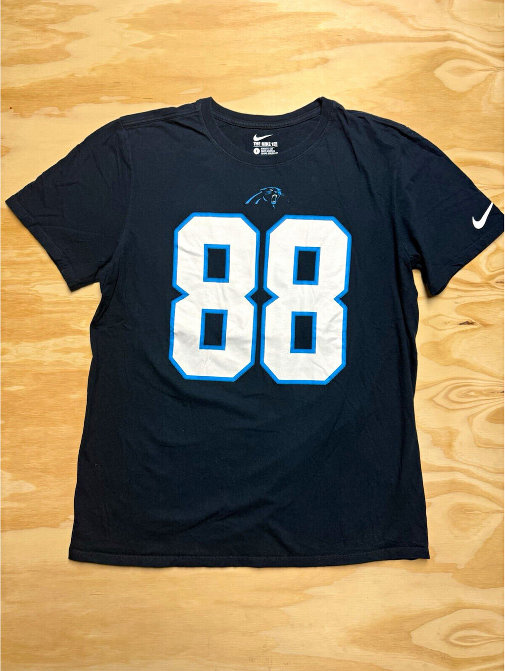 Nike NFL Carolina Panthers Greg Olsen #88 Mens L Black Football T-Shirt